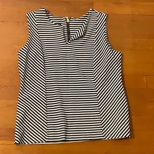 Black and white stripe sleeveless top